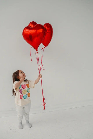 Heart Candy Affirmation Words Tee - Valentines Little & Brave Size: 2-3T Color: White