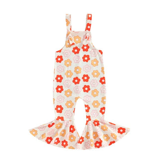 Baby Riddle Girl's Retro Jumpsuit - Cartoon Floral