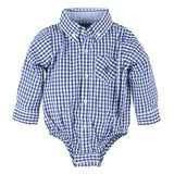 Andy and Evan Blue Gingham L/S Classic Shirtzie