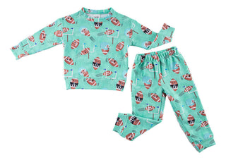 Birdie Bean Girl's Bamboo Long Sleeve Crewneck Sweatshirt and Pants Outfit Set - Elliot (Football)