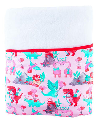 Birdie Bean Girl's Plush Toddler Blanket - Cera (Pink Dinos)