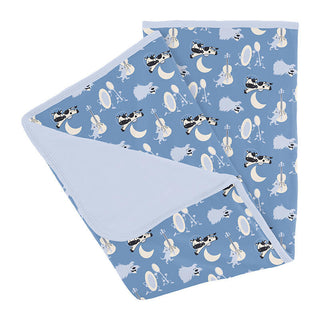 KicKee Pants Baby Boys Print Bamboo Stroller Blanket - Dream Blue Hey Diddle Diddle 
