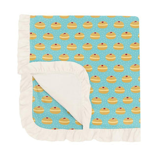 KicKee Pants Baby Girls Print Ruffle Stroller Blanket, Iceberg Jelly Donuts - One Size WCA22