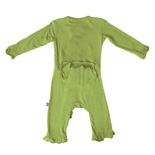 Kickee Pants Girl's Solid Classic Ruffle Coverall with Snaps - Meadow