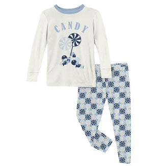 KicKee Pants Boys Long Sleeve Graphic Tee Pajama Set - Pond Candy