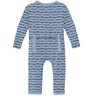 KicKee Pants Boys Print Coverall with Zipper - Slate Game Tickets
