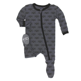 Celebration Print Bamboo Footie with Zipper - Stone Spiders KicKee Pants Size: Newborn