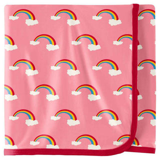 KicKee Pants Celebration Print Swaddling Blanket - Strawberry Rainbows, One Size