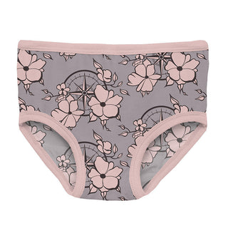 KicKee Pants Girl's Print Bamboo Underwear - Feather Nautical Floral