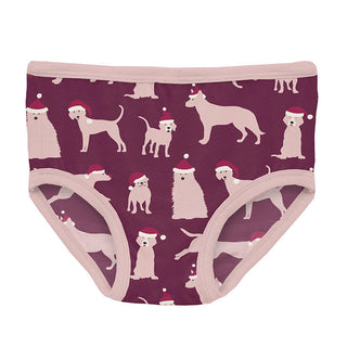 KicKee Pants Girl's Print Bamboo Underwear - Melody Santa Dogs