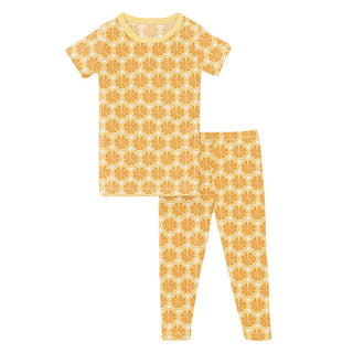 KicKee Pants Girl's Print Short Sleeve Pajama Set - Natural Lemons