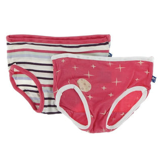 KicKee Pants Girls Underwear Set - Chemistry Stripe and Red Ginger Full Moon