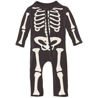 KicKee Pants Graphic Coverall with 2-Way Zipper - Midnight Skeleton