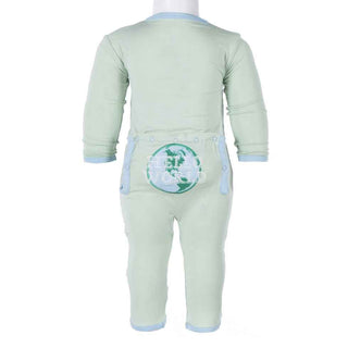 KicKee Pants Holiday Fitted Applique Coverall - Aloe Hello World
