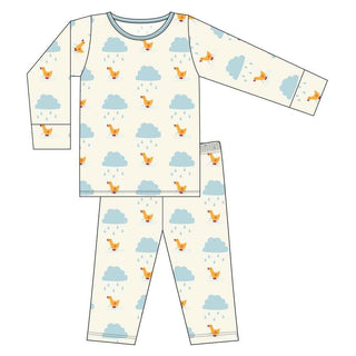 KicKee Pants KickeePrint Long Sleeve Pajama Set - Natural Puddle Duck