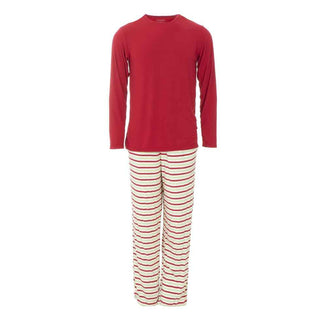 KicKee Pants Mens Print Long Sleeve Pajama Set - 2020 Candy Cane Stripe