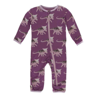 KicKee Pants Print Coverall with Zipper - Amethyst Kosmoceratops