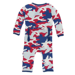 KicKee Pants Print Coverall with Zipper - Flag Red Military