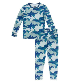 KicKee Pants Print Long Sleeve Pajama Set - Oasis Military