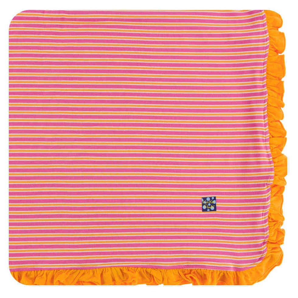 KicKee Pants Ruffle Toddler Blanket Flamingo Brazil Stripe Baby Riddle
