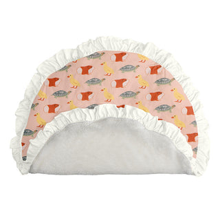 KicKee Pants Print Sherpa-Lined Ruffle Fluffle Playmat - Peach Blossom Class Pets - One Size