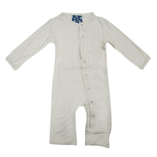KicKee Pants Solid Coverall with Snaps - Natural