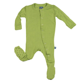KicKee Pants Solid Footie with Snaps - Meadow