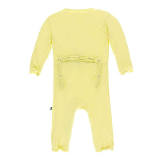 KicKee Pants Solid Muffin Ruffle Coverall with Zipper - Lime Blossom