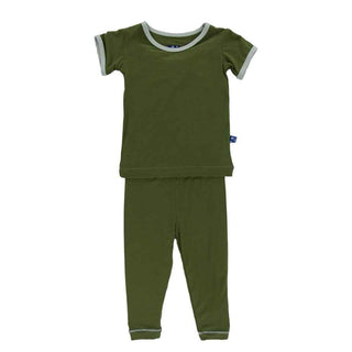 KicKee Pants Solid Short Sleeve Pajama Set, Moss with Aloe