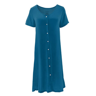 KicKee Pants Womens Solid Nursing Nightgown - Cerulean Blue