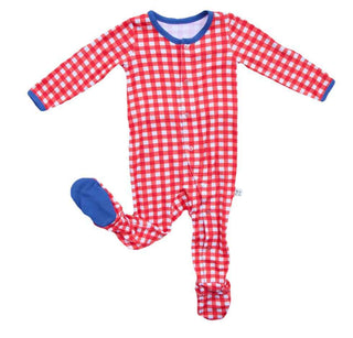 Kozi and Co Baby Sleeper Footie Pajamas Picnic Gingham