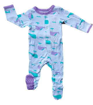 Kozi and Co Girls Footie Sleeper - Orchid Whale