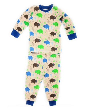 Kozi and Co Long Sleeve BoysPajama Set, Baby Buffalo