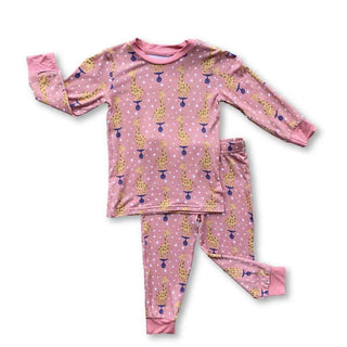 Kozi and Co Long Sleeve Pajama Sets - Cotton Candy Giraffe