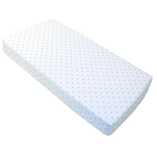 Kushies Ben & Noa Cotton Percale Crib Sheet - Blue Squares