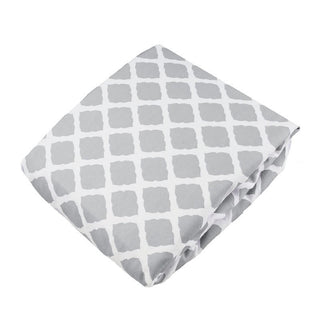 Kushies Cotton Flannel Fitted Crib Sheet, Grey Lattice - One Size