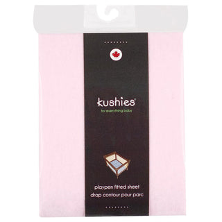 Kushies Girl's Solid Cotton Flannel Playard Sheet - Pink