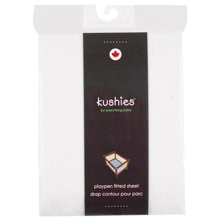 Kushies Solid Cotton Flannel Playard Sheet - White