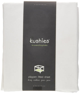 Kushies Solid Cotton Percale Play Pen Sheet - White
