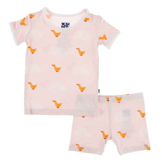 Macaroon Puddle Duck Pajama Set With Shorts
