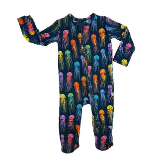 Muse Threads Zippered Footie Pajamas - Rainbow Jellies