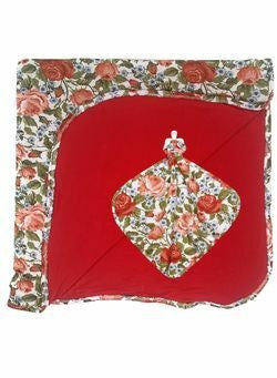 Posh Peanut Baby Girls Patoo and Lovey Blanket Set, Alma and Rose Petal Red - One Size
