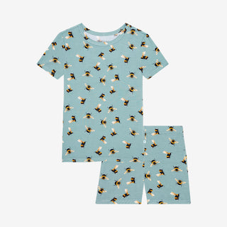 Posh Peanut Boy's Short Sleeve Pajama Set with Shorts - Spring Bee