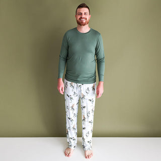 Posh Peanut Mens Long Sleeve Pajama Set - Percy Dragons