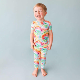 Posh Peanut Short Sleeve Pajama Set - Totally Tie Dye