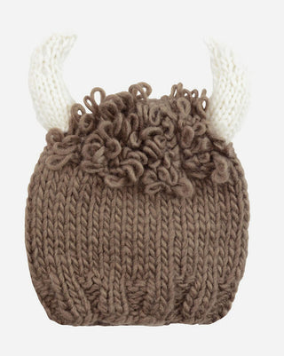 The Blueberry Hill Billy Buffalo Hand Knit Hat - Brown and White