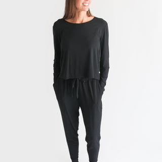 Posh Peanut Black Ribbed