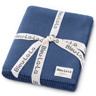 100% Cotton Organic Luxe Baby Blanket Bleu La La Color: Denim Blue