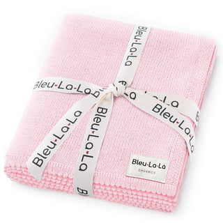 100% Cotton Organic Luxe Baby Blanket Bleu La La Color: Blush Pink