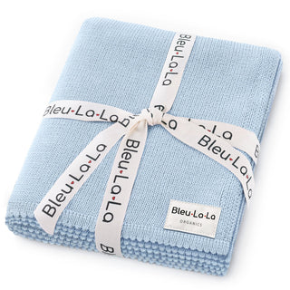 100% Cotton Organic Luxe Baby Blanket Bleu La La Color: Sky Blue